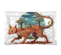 GuoChe Fossa Madagascar Dry Safari Collage Panier lavable antidérapant doux et confortable pour chiens de petite, moyenne et grande taille 91,4 x 61 cm