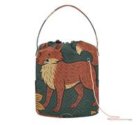 GuoChe Fox Daisy Art Sac à crochet avec fil portable pour outils de crochet Accessoires de crochet