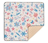GuoChe Grand tapis de jeu antidérapant avec flocons de neige multicolores pour l'intérieur et l'extérieur - Résistant à l'eau - Pour nouveau-nés, bébés, nourrissons et tout-petits - 127 x 127 cm