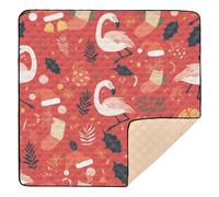 GuoChe Grand tapis de jeu robuste pour l'intérieur et l'extérieur - Motif flamant rose - Lavable - Pour bébés et tout-petits - 127 x 127 cm