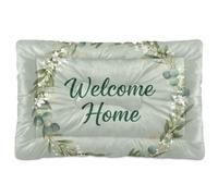 GuoChe Green Wreath Welcome Home Matelas de couchage lavable antidérapant doux et confortable pour chiens de taille moyenne/grande 91,4 x 61 cm