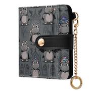 GuoChe Hippo Gothic Portefeuille fin pliable en cuir PU de qualité supérieure pour femme et fille