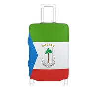 GuoChe Housse de bagage S-XL pour bagages de 45,7 à 81,3 cm, élastique et extensible, résistante aux rayures, housse de bagage de voyage, Drapeau national de la Guinée équatoriale, M 22-24 in, Vintage