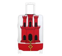 GuoChe Housse de bagage S-XL pour bagages de 45,7 à 81,3 cm, élastique et extensible, résistante aux rayures, housse de bagage de voyage, Drapeau de Gibraltar, L 26-28 in, Vintage