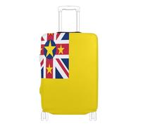 GuoChe Housse de valise pour valises de 45,7 à 50,8 cm, 56,8 à 61,1 cm, 71,1 cm, 73,1 cm, 81,3 cm, fermeture éclair latérale dissimulée, housse de bagage de voyage, Drapeau de Niue, L 26-28 in