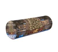 GuoChe Ice Rink Papier peint de Noël sur le thème des États-Unis, coussin cylindrique rond avec housse lavable pour dormir au lit, soulager la douleur