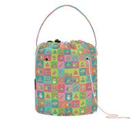 GuoChe Icônes de Noël multicolores pour fil à crochet avec trous Sac de rangement pour outils de tricot