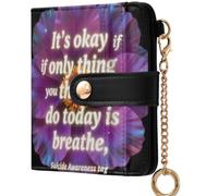 GuoChe It's Okay If The Thing You Do Today Is Breathe Portefeuille pliable en cuir PU imperméable pour femme