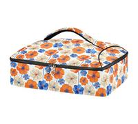 GuoChe Lasagna Lugger Sac fourre-tout imperméable et résistant aux taches pour ustensiles et serviettes de table pour le transport de nourriture durable et réutilisable Motif floral vif
