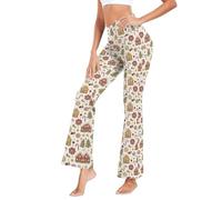 GuoChe Legging de yoga motif maison en pain d'épice pour femme, taille en V, pour voyage, Motif maison en pain d'épice, Taille M