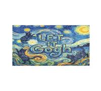 GuoChe Let It Gogh Cat Tapis de couloir lavable pour chambre à coucher, 99 x 50 cm, absorbant l'eau, tapis de cuisine antidérapant