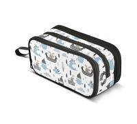 GuoChe Little Vikings Trousse à crayons tendance scandinave 3 en nylon avec fermeture éclair grande capacité