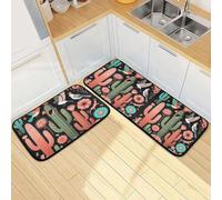 GuoChe Lot de 2 tapis de cuisine Motif fleurs du sud-ouest et oiseaux