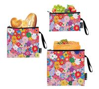 GuoChe Lot de 3 sacs à goûter de voyage réutilisables avec fermeture éclair pour enfants, école, déjeuner et adultes