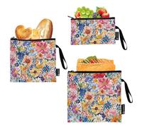 GuoChe Lot de 3 sacs à goûter et à sandwich réutilisables pour enfants, école, déjeuner et portions pour adultes