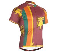 GuoChe Maillot de cyclisme pour homme à manches courtes évacuant l'humidité, respirant, séchage rapide avec 3 poches arrière, Drapeau national du Sri Lanka, Medium