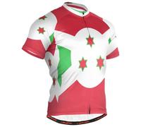 GuoChe Maillot de cyclisme pour homme à manches courtes évacuant l'humidité, respirant, séchage rapide avec 3 poches arrière, Drapeau national du Burundi, XL