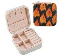GuoChe Mini boîte de rangement de bijoux avec motif ailes de papillon orange pour bracelets, bagues, cadeaux personnalisés pour filles et femmes