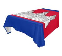 GuoChe Nappe rectangulaire en tissu avec drapeau national du Cambodge - 152,4 x 274,3 cm - Jupe de table pliante pour décoration de table ronde de la ferme