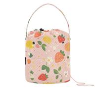 GuoChe Organic Garden Safari Strawberry Kawaii_4 (1) Petit sac à crochet avec trous Sac de rangement pour boules de fil et loisirs créatifs