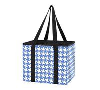 GuoChe Organiseur de coffre de voiture réutilisable pour courses, sac fourre-tout extra large avec fond rigide et poignées pour camping, courses au supermarché, bleu