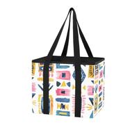 GuoChe Organiseur de coffre de voiture réutilisable pour courses, sac fourre-tout léger et pliable avec fond rigide et longues poignées pour le shopping, le travail, les voyages