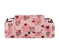 GuoChe Organiseur et rangement pour poussette avec cœur et pouce vers le haut, porte-gobelet rayé Caddy avec bandoulière antidérapante et accessoires pour poussette, Cœur et pouce vers le haut rayés