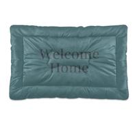 GuoChe Panneau « Welcome Home » bleu sarcelle lavable pour niche pour chat tapis antidérapant doux confortable pour chiens de moyen/grande taille 91,4 x 61 cm