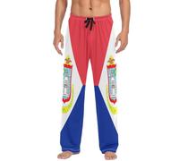 GuoChe Pantalon de pyjama léger pour homme avec poches pour printemps, long et petit, Drapeau de Saint-Martin, Large