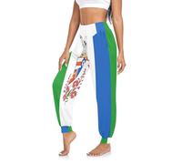 GuoChe Pantalon sarouel léger et confortable pour femme - Taille haute avec poches pour le salon, la course à pied, l'entraînement, Drapeau du Yukon, Taille S