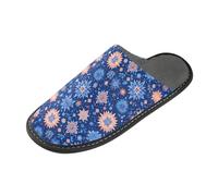 GuoChe Pantoufles chaudes en mousse à mémoire de forme pour femme, Mandala de Noël d'hiver, 9-10