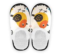 GuoChe Pantoufles de maison pour femme en polaire pelucheuse avec semelle antidérapante confortables et portables - Pour hôtel, voyage, chambre à coucher, avion - Taille M, Bienvenue à la maison