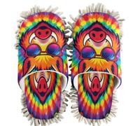 GuoChe Pantoufles de nettoyage chenille Cool Tie Dye Lunettes de soleil Sanglier Graphique