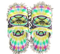 GuoChe Pantoufles de nettoyage chenille Tie Dye Carlin | Chaussons lavables pour cuisine et chambre à coucher