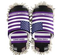 GuoChe Pantoufles de nettoyage chenille violet ruban sensibilisation à la maladie d'Alzheimer drapeau des États-Unis