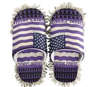 GuoChe Pantoufles de nettoyage chenille violet ruban sensibilisation à la maladie d'Alzheimer drapeau des États-Unis