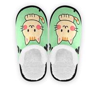 GuoChe Pantoufles de spa pour femme en polaire corail avec semelle antidérapante - Chaussons d'intérieur - Taille M, Chat mignon de dessin animé Welcome Home, Medium