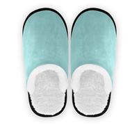 GuoChe Pantoufles de spa pour femme en polaire pelucheuse antidérapante douce pour intérieur ou extérieur Taille M, vert écume, Large