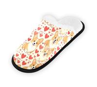 GuoChe Pantoufles douces et antidérapantes pour chambre à coucher, hôtel, voyage, spa, beaux chiens motif Pembroke Welsh jambe courte, Beau chien Pembroke Welsh à pattes courtes, Medium