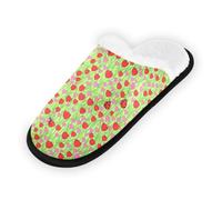 GuoChe Pantoufles douces et antidérapantes pour chambre à coucher, hôtel, voyage, spa, coccinelle mignonne avec motif à pois, Coccinelle mignonne avec des cœurs à pois, Large
