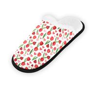 GuoChe Pantoufles douces et antidérapantes pour chambre à coucher, hôtel, voyage, spa, coccinelle mignonne avec motif à pois, Coccinelle mignonne avec des cœurs à pois, Large