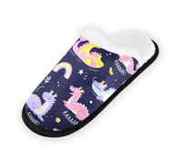 GuoChe Pantoufles douces et antidérapantes pour chambre à coucher, hôtel, voyage, spa, motif dragon arc-en-ciel, Joli dragon arc-en-ciel décor sombre, Medium