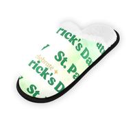 GuoChe Pantoufles douces et antidérapantes pour la maison, la chambre à coucher, l'hôtel, le voyage, le spa, la Saint-Patrick, le texte, Texte de célébration de la Saint-Patrick, Large