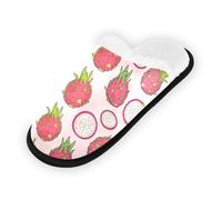 GuoChe Pantoufles douces et antidérapantes pour la maison, la chambre à coucher, l'hôtel, le voyage, le spa, motif fruit du dragon, Amoureux des fruits du dragon, Medium