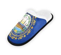 GuoChe Pantoufles souples et antidérapantes pour chambre à coucher, hôtel, voyage, spa, drapeau de l'État du New Hampshire, Drapeau de l'État du New Hampshire, Medium