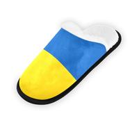 GuoChe Pantoufles souples et antidérapantes pour chambre à coucher, hôtel, voyage, spa, drapeau de l'Ukraine, Drapeau de l'Ukraine, Large