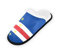 GuoChe Pantoufles souples et antidérapantes pour chambre à coucher, hôtel, voyage, spa, drapeau du Cap-Vert, Drapeau du Cap-Vert, Medium