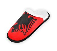 GuoChe Pantoufles souples et antidérapantes pour chambre à coucher, hôtel, voyage, spa, drapeau national de l'Albanie, Drapeau national de l'Albanie, Medium