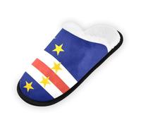 GuoChe Pantoufles souples et antidérapantes pour chambre à coucher, hôtel, voyage, spa, drapeau national du Cap-Vert, Drapeau national du Cap-Vert, Medium