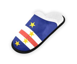 GuoChe Pantoufles souples et antidérapantes pour chambre à coucher, hôtel, voyage, spa, drapeau national du Cap-Vert, Drapeau national du Cap-Vert, Medium